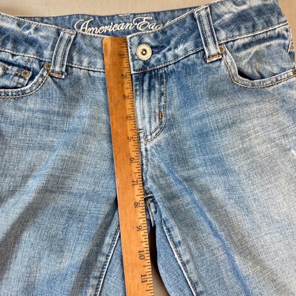 American Eagle Womens Blue Low Rise Flare Leg Denim Jeans Size 4 Regular - Picture 4 of 13